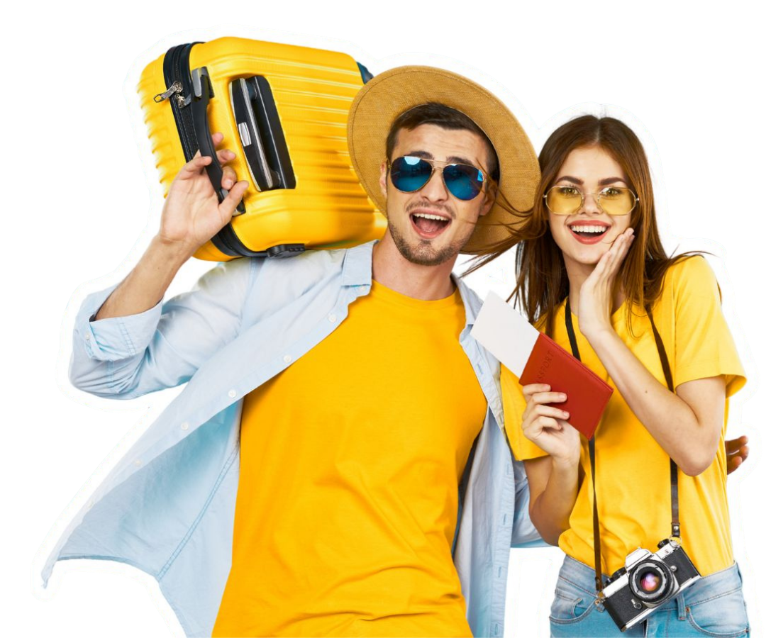 Pareja disfrutando vacaciones en Cancún