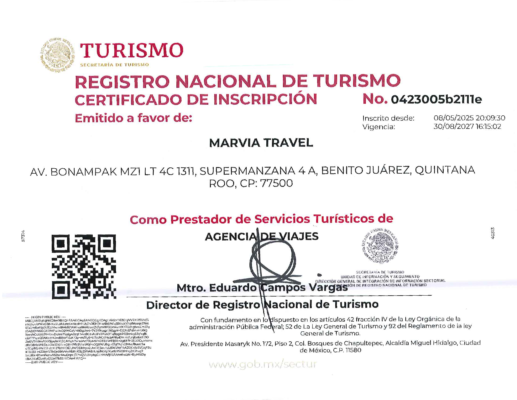 Certificado RNT